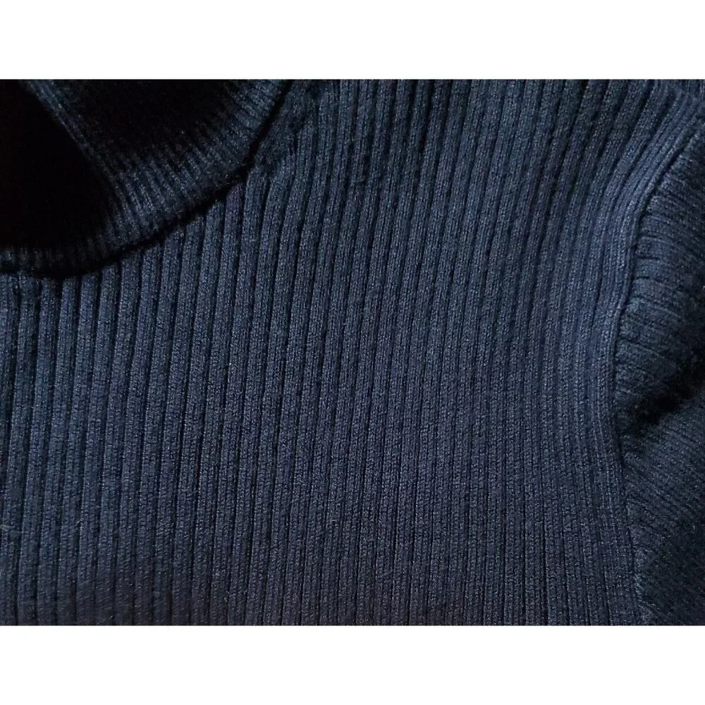 NWT J.Crew Long Sleeve Ribbed Knit Midi in Navy Blue Stretch Dress S